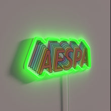 Charger l&#39;image dans la galerie, Eye-catching Aespa neon sign with vibrant RGB color changing effects.