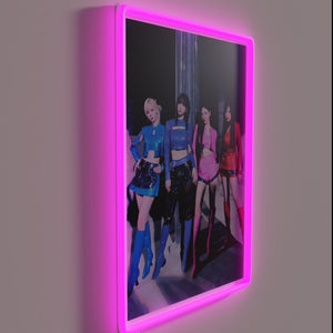 Aespa Supernova logo lit up in vibrant RGB neon glow