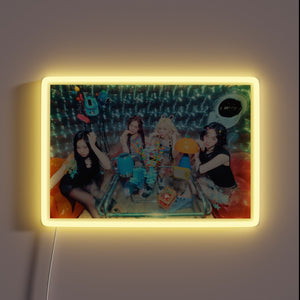 Aespa Supernova illuminated neon sign with vibrant, colorful, and radiant
