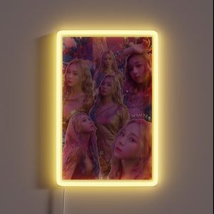 RGB Neon Sign featuring Aespa's Iconic Winter Collage Design