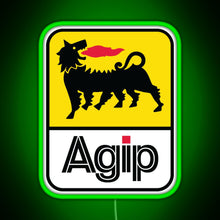 Charger l&#39;image dans la galerie, AGIP Lubricants Logo 1968 1998 RGB neon sign green