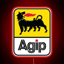 Charger l&#39;image dans la galerie, AGIP Lubricants Logo 1968 1998 RGB neon sign red