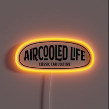 Charger l&#39;image dans la galerie, Retro-inspired Aircooled Life logo in vibrant RGB neon lights