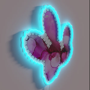 Vibrant Prickly Pear Cactus Neon Sign in Rich Bold Colors