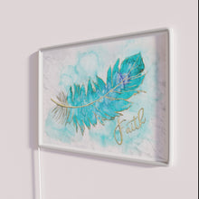 Charger l&#39;image dans la galerie, RGB Colorful Artistic Alcohol Ink Textured Feather Wall Decor Sign