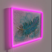 Charger l&#39;image dans la galerie, Vibrant Faith Feather Wall Sign with Textured Neon Accent Display.