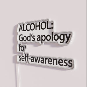 Alcohol as Humanity's Confessional for Self-Awareness Issues in Neon Artwork