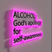 Charger l&#39;image dans la galerie, Alcohol as humanity&#39;s sarcastic apology for self-awareness in neon.