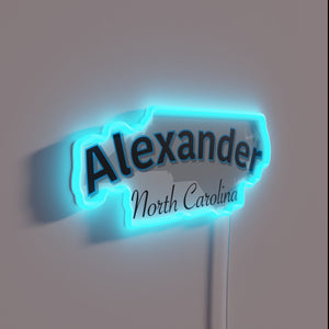Alexander NC Home Town America Customizable RGB Neon Sign Display