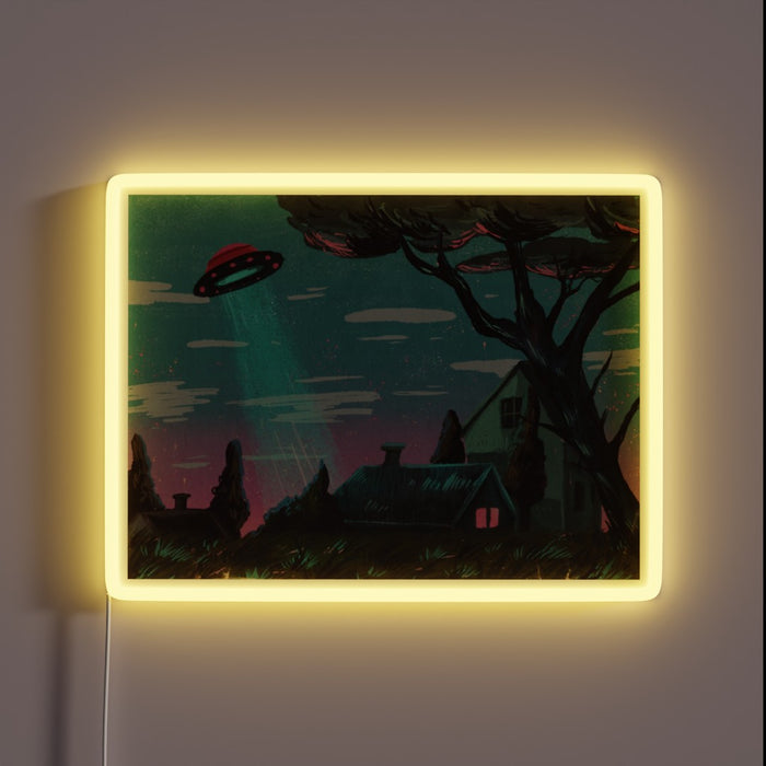 Intergalactic Warning System: Protect Earth from Alien Invasion Alert Sign