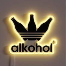Charger l&#39;image dans la galerie, Glowing Alkohol Neon Sign with Vibrant RGB LED Lighting Effect