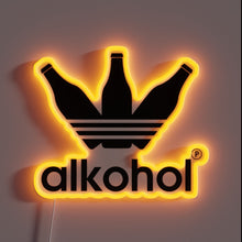 Charger l&#39;image dans la galerie, Vibrant LED Alkohol Sign with Color-Changing RGB Neon Lights Installed