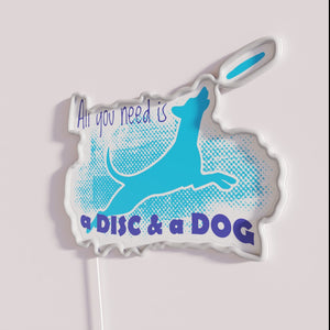 Retro Gaming Decor with Disc Dog Themed RGB Neon Sign
