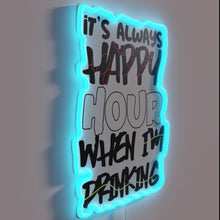 Charger l&#39;image dans la galerie, Vibrant RGB Neon Sign Illuminates Happy Hour Anytime with Liquor Love