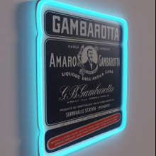 Charger l&#39;image dans la galerie, Vintage Italian Liquor Sign with RGB Neon Glow Effect
