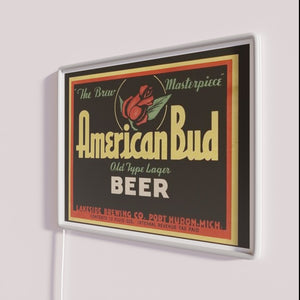 Vibrant RGB Neon Sign for American Bud Beer Enthusiasts Decor