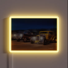 Charger l&#39;image dans la galerie, Retro-futuristic American Graffiti inspired RGB neon illuminated wall decoration.