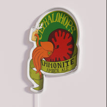 Charger l&#39;image dans la galerie, RGB LED illuminated Ammonite Amber Ale neon bar sign decor