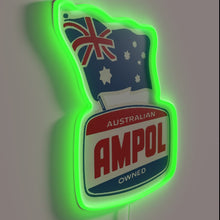 Charger l&#39;image dans la galerie, Australian Nostalgic Fuel Station Sign with Ampol Petrol and Flag