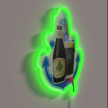 Charger l&#39;image dans la galerie, Vibrant RGB neon decor lighting featuring an anchor steam bottle.
