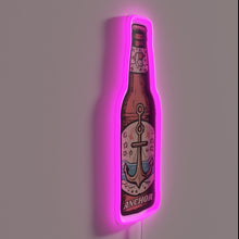 Charger l&#39;image dans la galerie, Vibrant RGB neon sign featuring an anchor and steam bottle design.