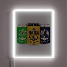 Charger l&#39;image dans la galerie, Glowing anchor steam logo illuminated by vibrant RGB neon lights