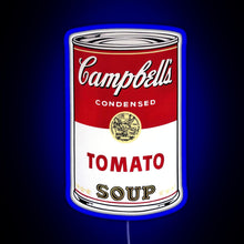 Charger l&#39;image dans la galerie, Andy Warhol Campbell s Tomato Soup RGB neon sign blue