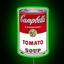 Charger l&#39;image dans la galerie, Andy Warhol Campbell s Tomato Soup RGB neon sign green