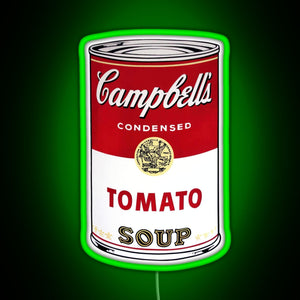 Andy Warhol Campbell s Tomato Soup RGB neon sign green