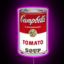 Charger l&#39;image dans la galerie, Andy Warhol Campbell s Tomato Soup RGB neon sign  pink