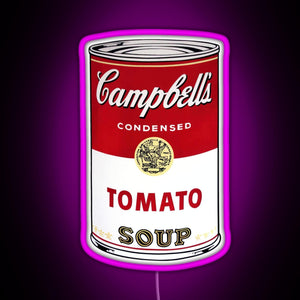 Andy Warhol Campbell s Tomato Soup RGB neon sign  pink