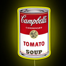 Charger l&#39;image dans la galerie, Andy Warhol Campbell s Tomato Soup RGB neon sign yellow