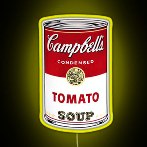 Andy Warhol Campbell s Tomato Soup RGB neon sign yellow