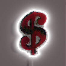 Charger l&#39;image dans la galerie, A glowing tribute to pop art — this neon dollar sign channels Andy Warhol&#39;s bold, rebellious style with electric flair.