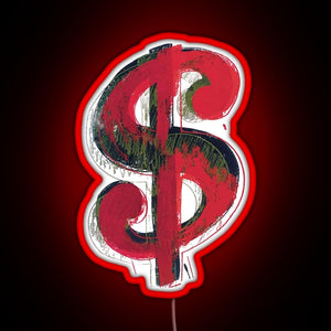 Andy Warhol Dollar sign RGB neon sign red