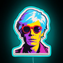 Charger l&#39;image dans la galerie, Andy Warhol Persona RGB neon sign lightblue 