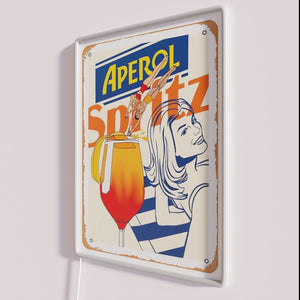 Aperol Spritz-inspired vibrant colorful art print neon wall decoration