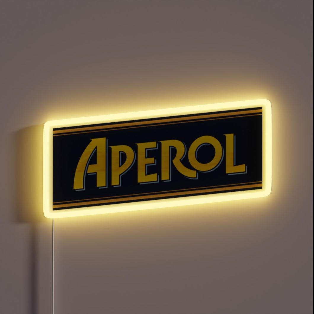Sleek Aperol neon sign – perfect for that retro cocktail bar vibe 🟧✨