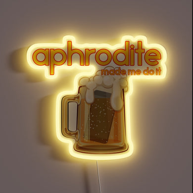 Glamorous Aphrodite-inspired neon light fixture in vibrant RGB colors