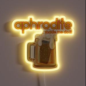 Glamorous Aphrodite-inspired neon light fixture in vibrant RGB colors