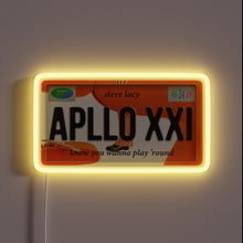 Charger l&#39;image dans la galerie, Steve Lacy “Apollo XXI” neon sign styled as license plate.