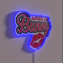 Charger l&#39;image dans la galerie, Vibrant after-ski party decor with glowing bunny silhouette lighting.