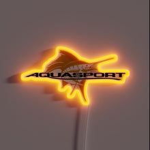 Charger l&#39;image dans la galerie, Vibrant Neon Sign with RGB Aquasport Boat Fishing Yacht Logo