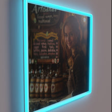 Charger l&#39;image dans la galerie, Artisanal craft beer enthusiast bar decor with vibrant RGB neon lights