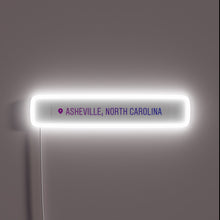 Charger l&#39;image dans la galerie, Vibrant Neon Sign Illuminating &#39;Asheville&#39; in Rich RGB Color