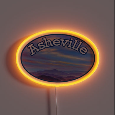 Vibrant Asheville Sign with Color-Changing RGB Neon Art Lighting Display