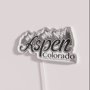Vintage Neon Sign Art Inspired by Aspen's Outdoor Drinking Culture