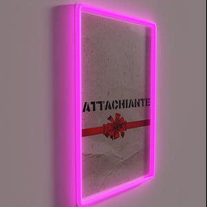 Attaching vibrant RGB color neon signs to any interior surface.