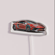 Charger l&#39;image dans la galerie, Unique Cartoon LED Neon Sign for Lamborghini Aventador SV Enthusiasts Only