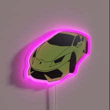 Charger l&#39;image dans la galerie, Vibrant Lamborghini sports car inspired RGB neon LED light sign.
